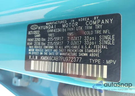 2023 Hyundai Kona Sel from USA, damaged, VIN KM8K6CAB7PU972377